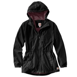 Carhartt Black Utility Jacket with Maroon Lining